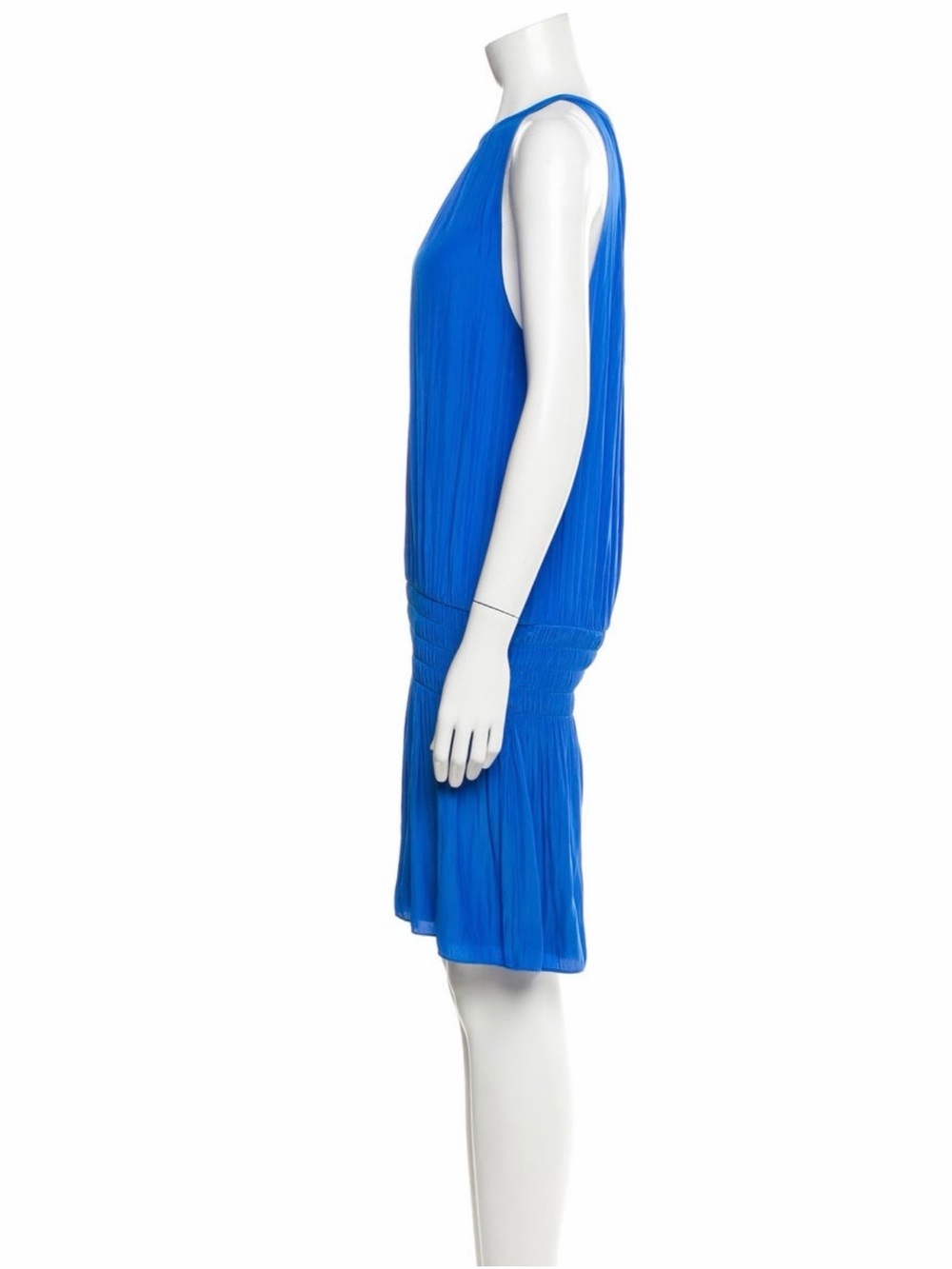Ramy Brook Cobalt Blue Pleated Halter Dress – Size L - Picture 2 of 4